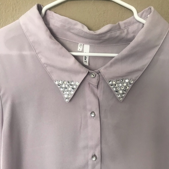 Studio Y Lilac and Rhinestone Blouse - Picture 3 of 5
